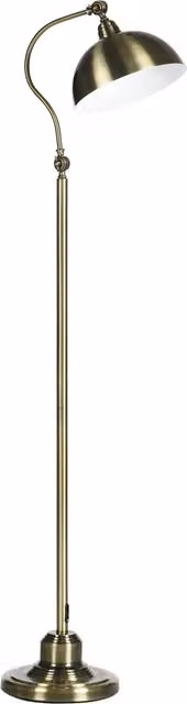 Lampada da terra vintage HOMCOM con paralume regolabile e interruttore a pedale, tono ottone, L/P/H: 42 x 25,5 x 152 cm