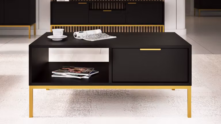 Tavolino Austin - tavolino da salotto moderno con cassetto e ripiano, 80x60x45 / 100x60x45 cm