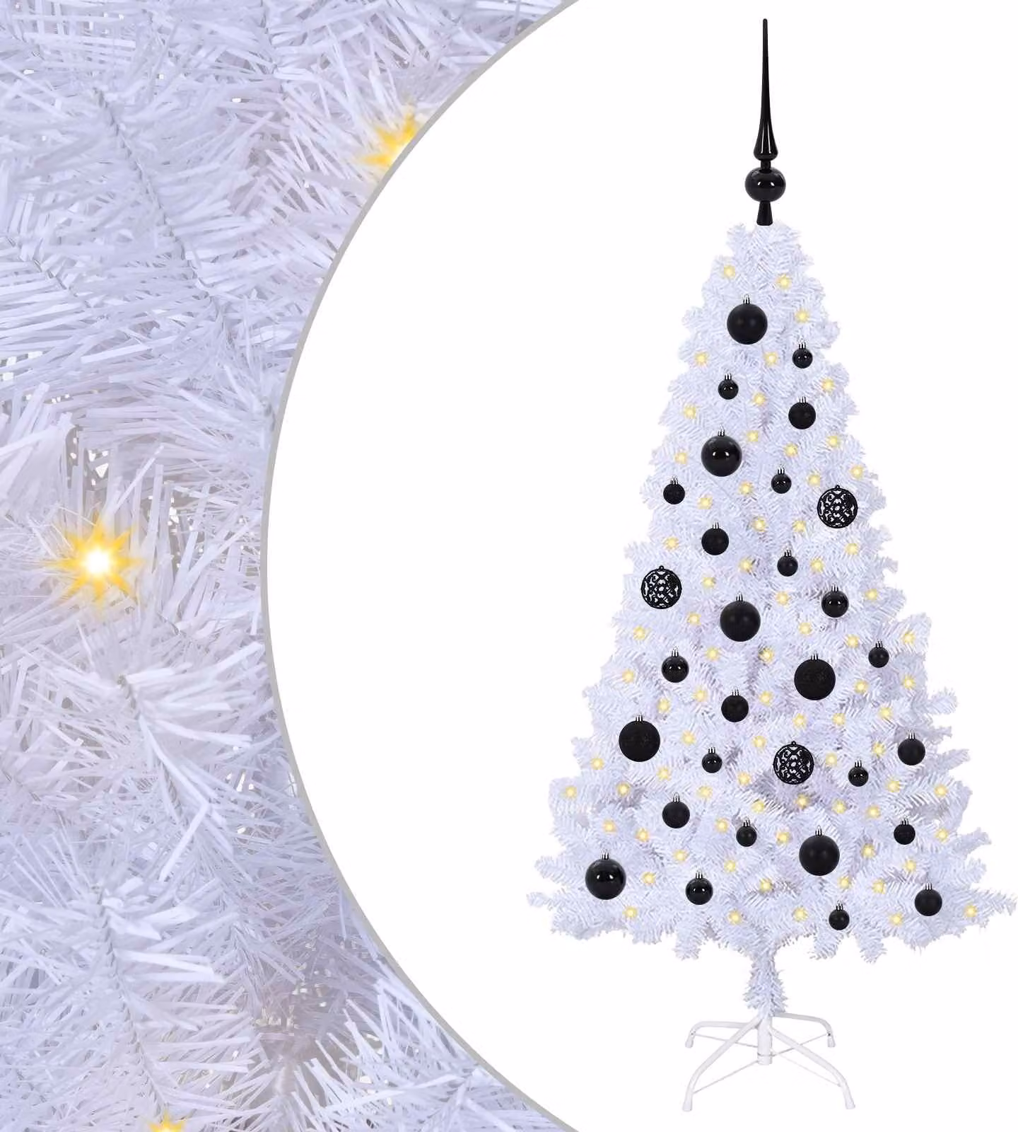 Albero di Natale artificiale Bianco 120 cm PVC e Acciaio