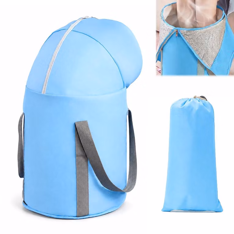 Vaschetta per i piedi pieghevole, 1 pezzo, diametro 30 cm, altezza 37 cm, tessuto Oxford blu