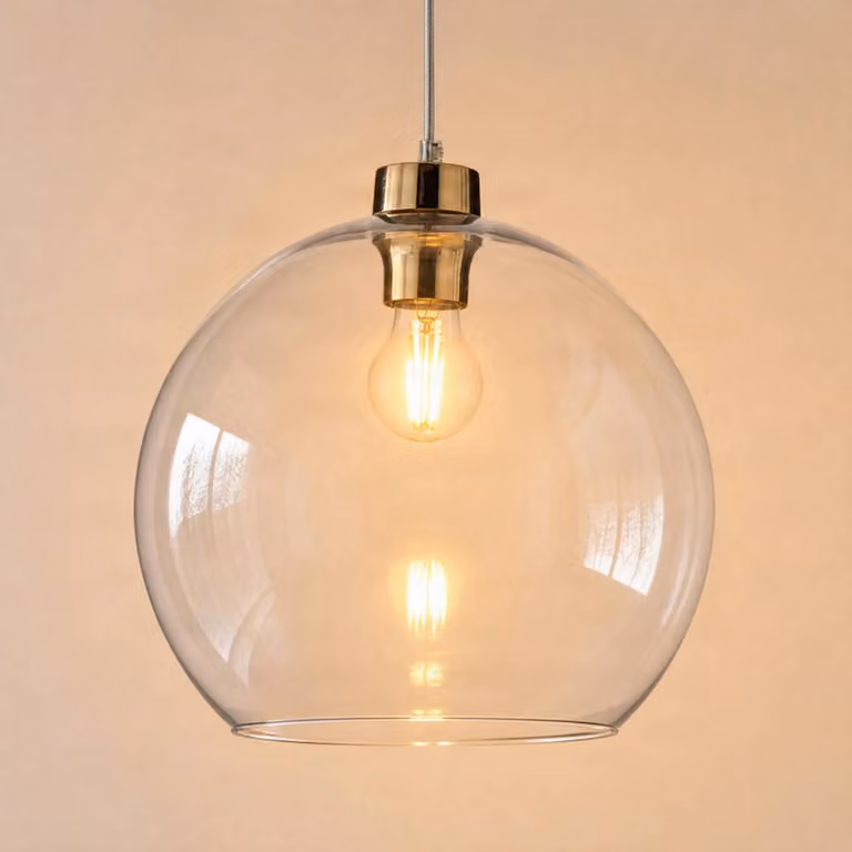 Lampada a sospensione in vetro Cubus TK Lighting, dimmerabile, Chiaro / Trasparente, Soggiorno / Sala da pranzo, Vetro, Moderno, Lampada a sospensione