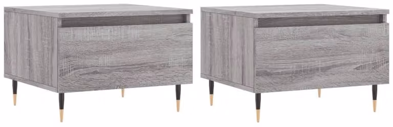 Set di 2 tavolini da salotto con cassetto, finitura grigio Sonoma