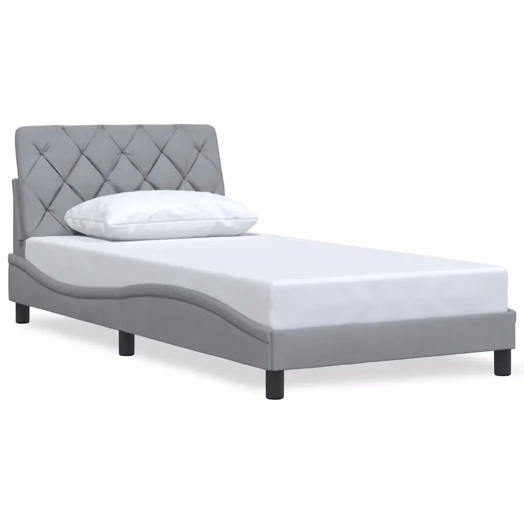Giroletto vidaXL senza materasso in tessuto grigio L/P/H: 100 x 200 cm – 2