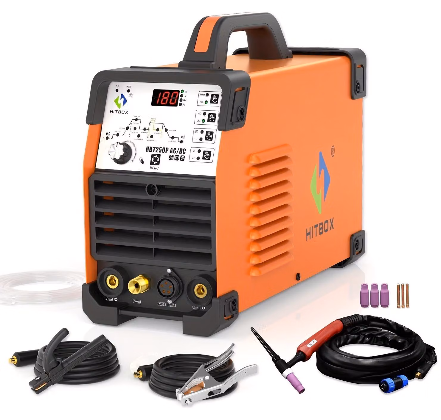 Saldatrice TIG – 220V AC/DC – Controllo digitale – 200A, funzione pulsata – Compatta