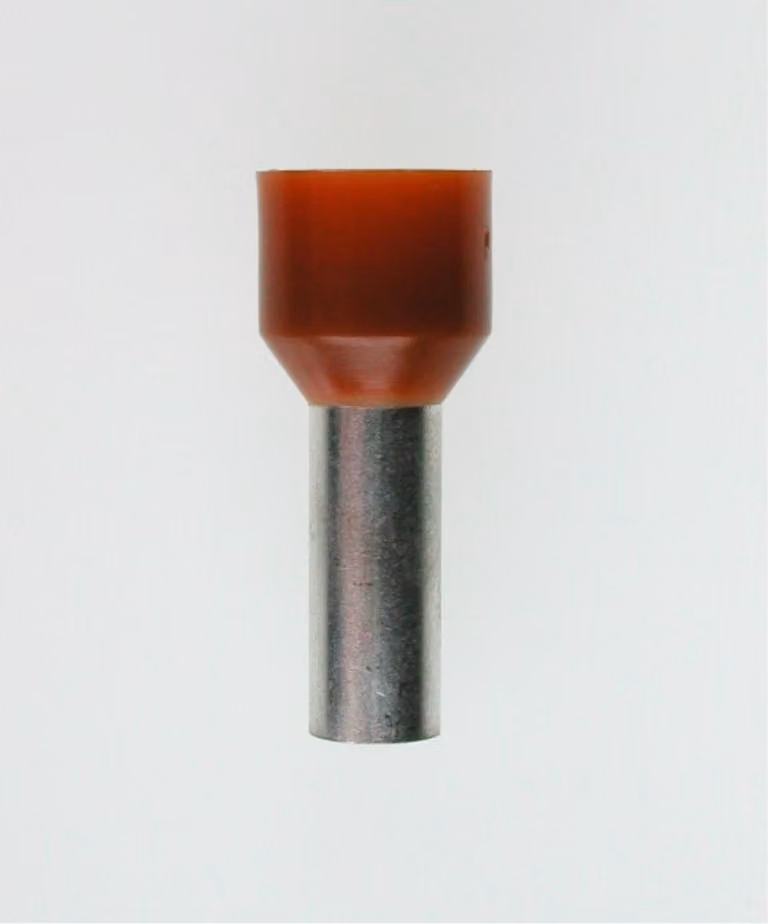 Capicorda DIN 46228 parte 4 isolati, dimensione N, codifica colore TM sezione 10 mm² marrone - 1 pezzo
