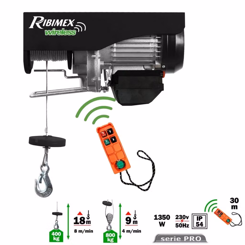 Paranco elettrico RIBIMEX con radiocomando in alluminio nero PE200/400T – 2