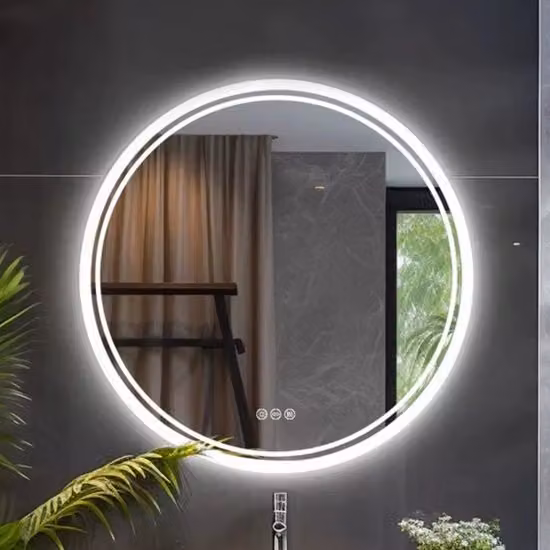 Specchio Bagno a LED - Dimmabile con Illuminazione a Sostegno - Anti-Condensazione e Controllo Tattile - 60cm