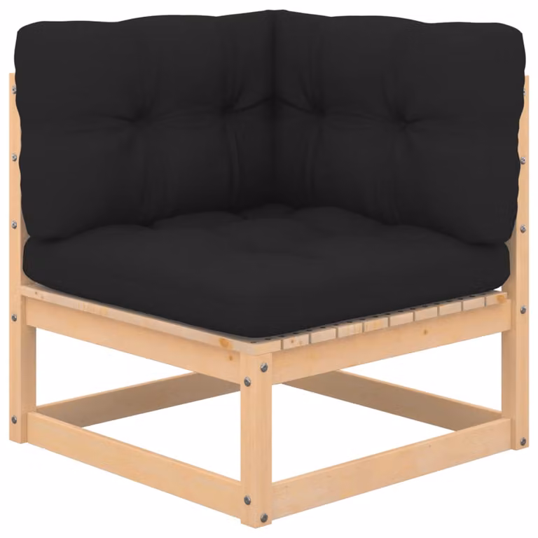 Set da giardino 6 pezzi con cuscini, in legno massello di pino, vidaXL