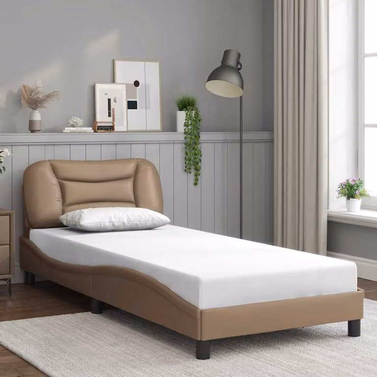 Giroletto senza materasso Hvar vidaXL in similpelle color cappuccino, L 80 x P 200 cm