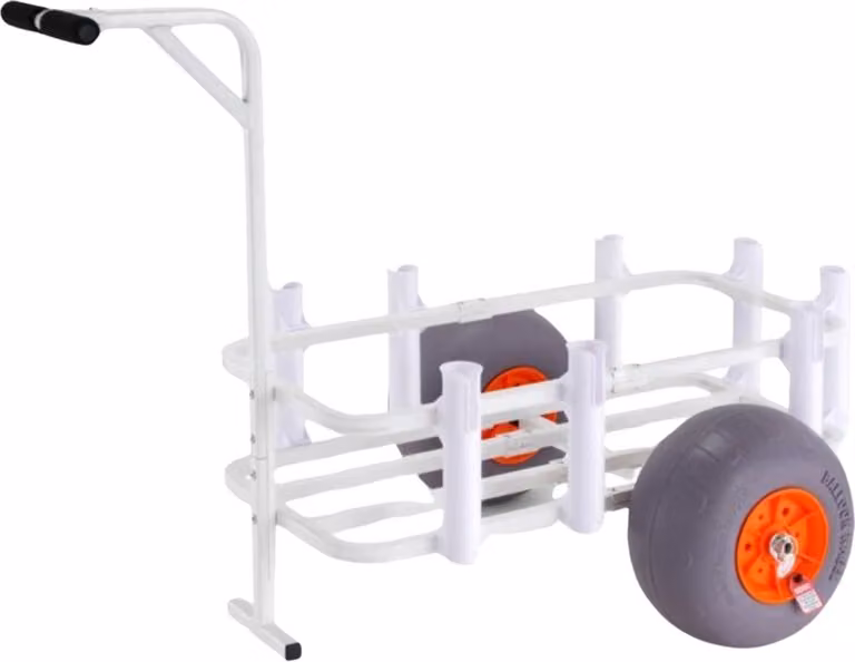 Carrello da spiaggia con ruote a palloncino – Carrello da pesca per spiaggia e sabbia – Alluminio – Portata fino a 136 kg – Pieghevole