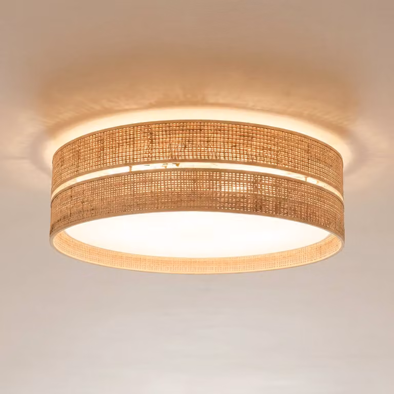 Plafoniera soffitto Calma TK Lighting, dimmerabile, Crema / Ambra, Soggiorno / Sala da pranzo, Plafoniera