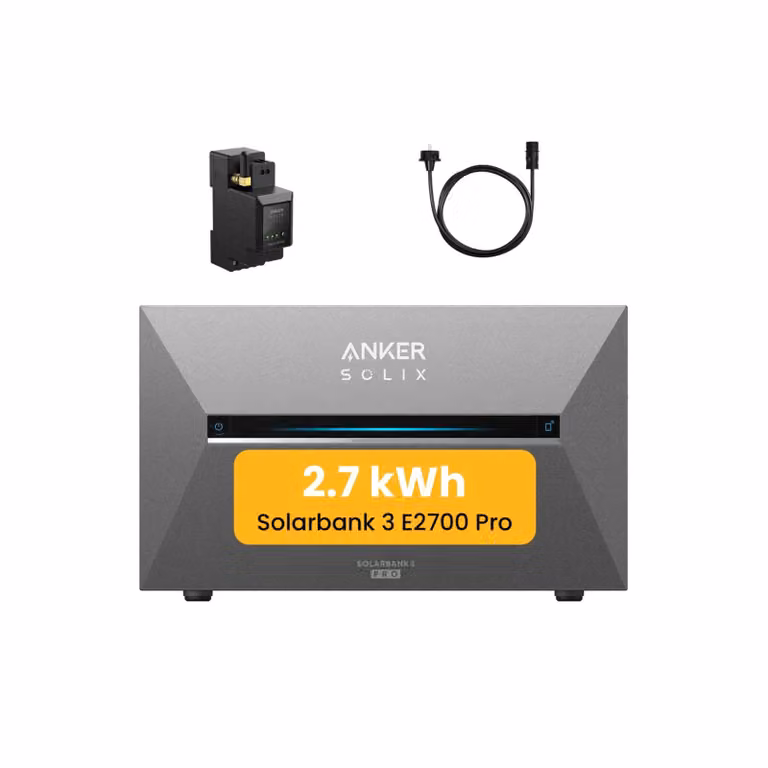 Accumulo Powerness per centrale elettrica da balcone 2688Wh, accumulo Anker SOLIX Solarbank 3 E2700 Pro con contatore intelligente Anker per centrale elettrica da balcone (IVA 0%)