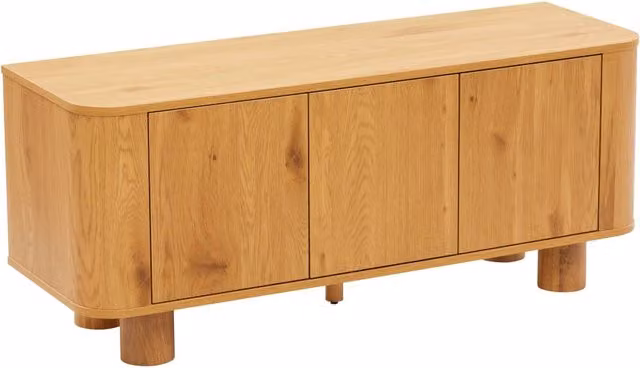 Oviala - Mobile TV scandinavo a 3 ante L120 cm in legno chiaro