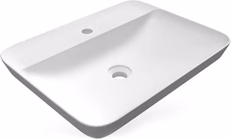 Lavabo ad incasso rettangolare monoforo 55 x 42 cm bianco