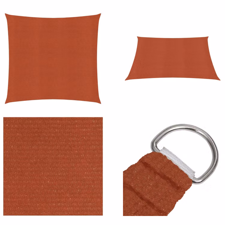 vidaXL Tenda da sole 160 g/m² rosso terracotta 6x6 m HDPE - Tenda da sole - Protezione dal sole - Protezione dal vento - Tenda da sole