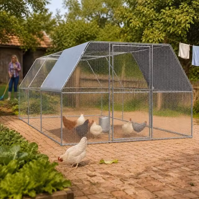 Outdoor Chicken Coop 3x6x2 M Galvanized Steel