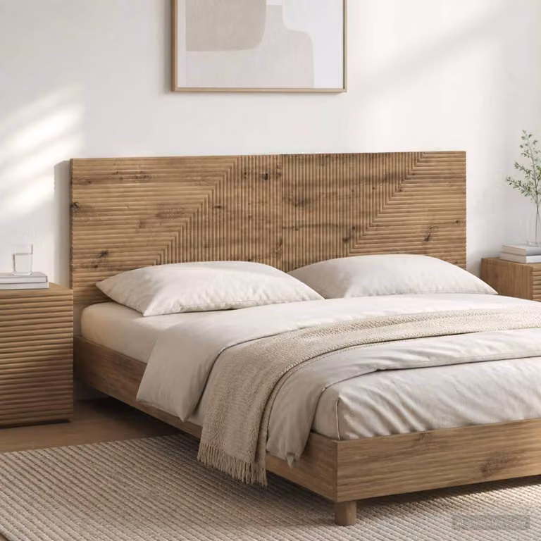 Testiera da muro vidaXL HAARLEM in legno Rovere con ripiano integrato, marrone