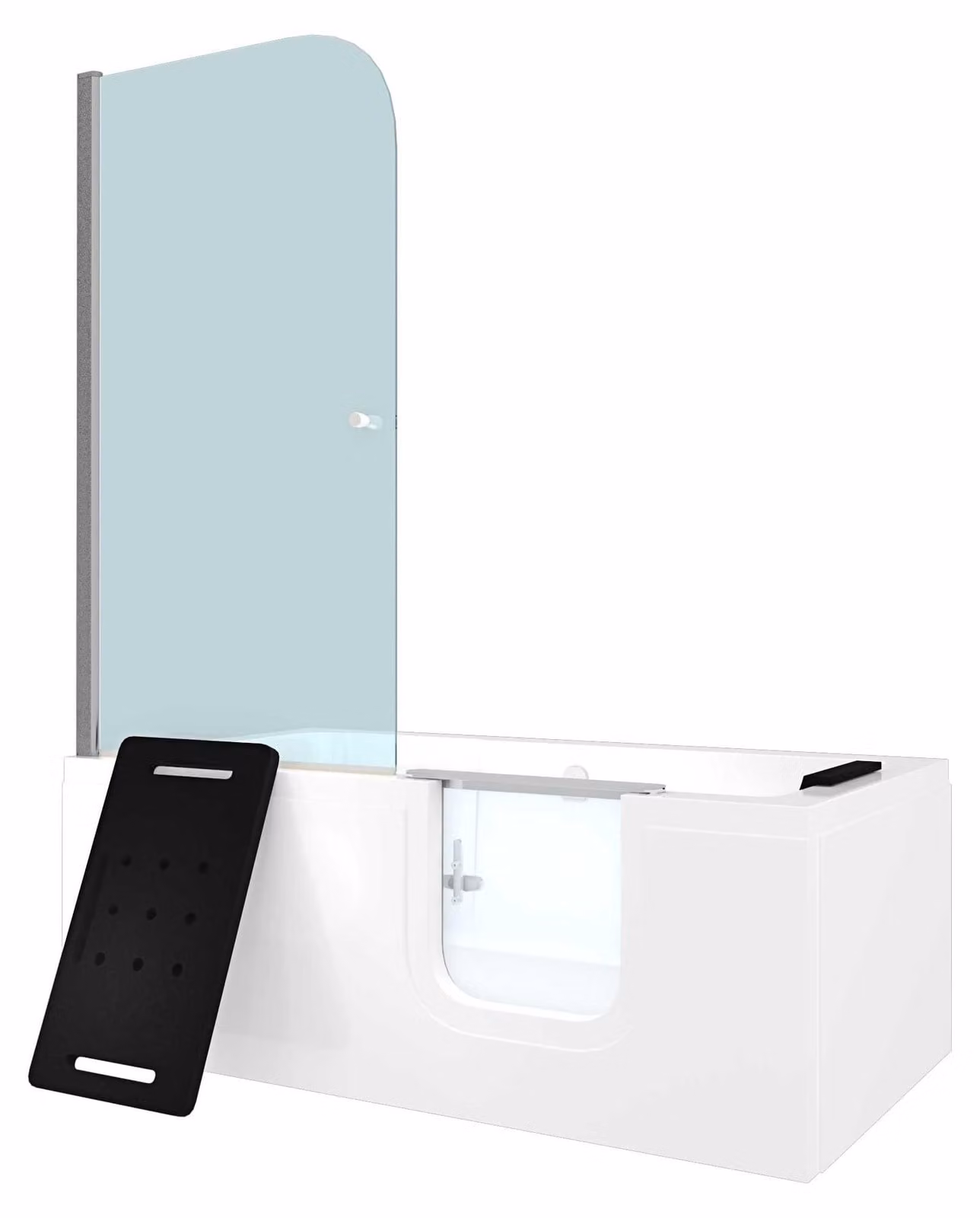 Combinazione vasca con sedile e porta per anziani S15D-R 85x160x215 cm SENZA sigillatura a due componenti