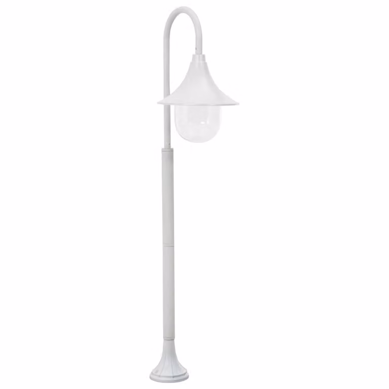 The Living Store Dissuasore luminoso da giardino E27 120 cm Alluminio Bianco