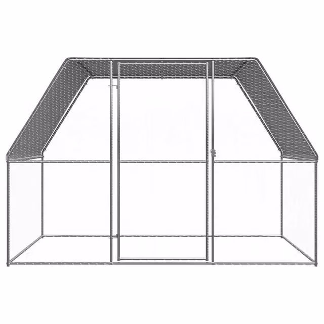 Gabbia per polli Videx in acciaio zincato e plastica, colori argento e grigio, L/P/H: 3 x 2 x 2 m