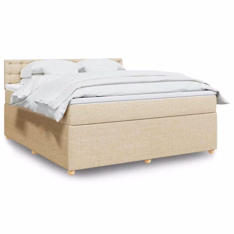 vidaXL Letto Ibrido con Materasso a Molle Insacchettate Beige e Bianco L/P/H: 180 x 200 x 100,5 cm