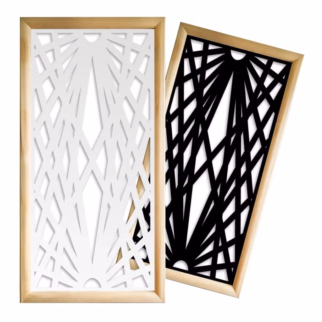 Moduli Decorativi LASER Signorbit in Legno e PVC, Colore Nero, L: 73 cm, H: 148 cm, P: 6,4 cm – 2