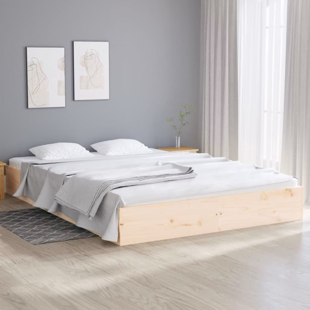 The Living Store Letto in legno massiccio 150x200 cm