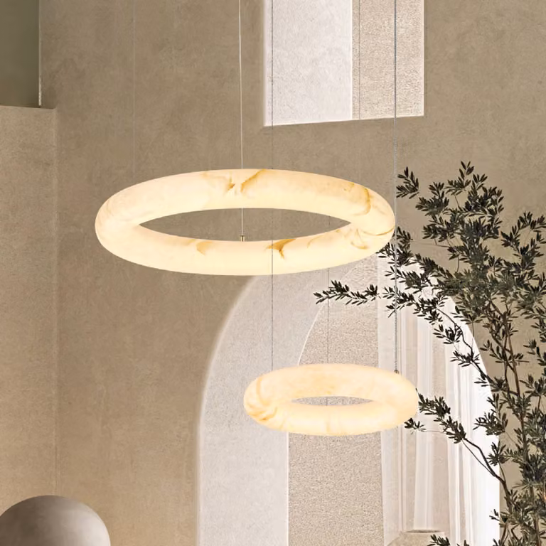 Zambelis Lampada a sospensione 2542, dimmerabile, Bianco / Opale, Soggiorno / Sala da pranzo, Pietra, Lampada a sospensione