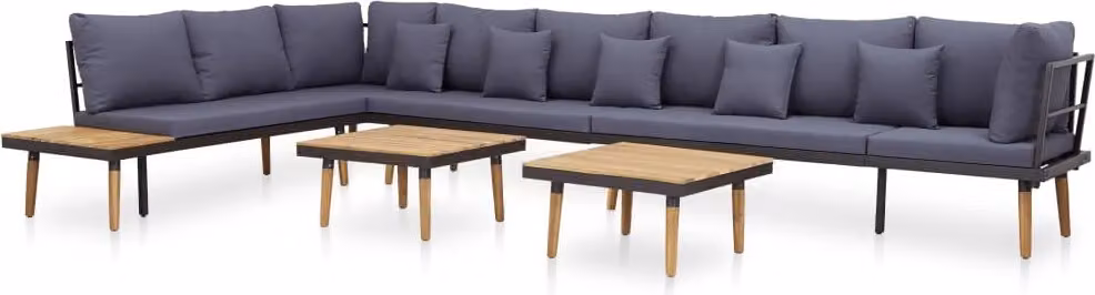 Set Divani Giardino 8 Posti con Cuscini Legno Massello Acacia