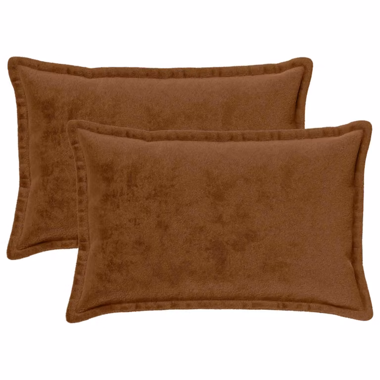 vidaXL Federa 2 pcs HOUTEN Marrone Chiaro 50 x 80 cm Flanella