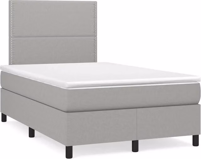 Letto Ibrido con Materasso e Illuminazione LED vidaXL in Tessuto Grigio L/P/H: 120 x 200 x 123 cm