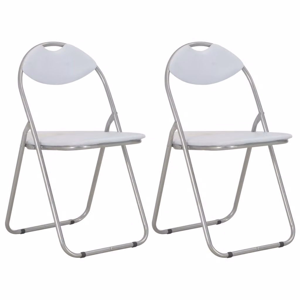 vidaXL Sedie da pranzo pieghevoli 2 pz. Similcuoio bianca