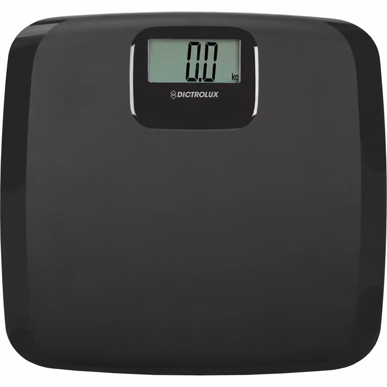 Bilancia Pesapersone Digitale Dictrolux in Vetro Nero con Display Digitale e Funzione di Conversione Unità, Capacità 180 kg