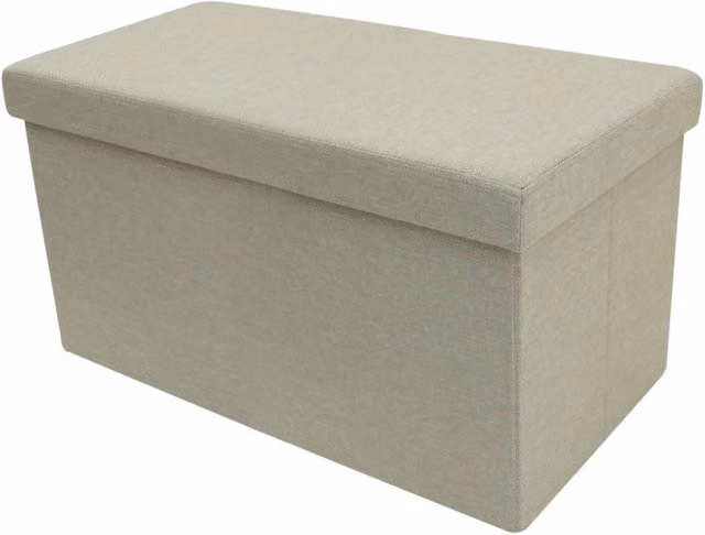 Set di 4 Cassapanche Pieghevole In Tessuto Beige 77x40x40