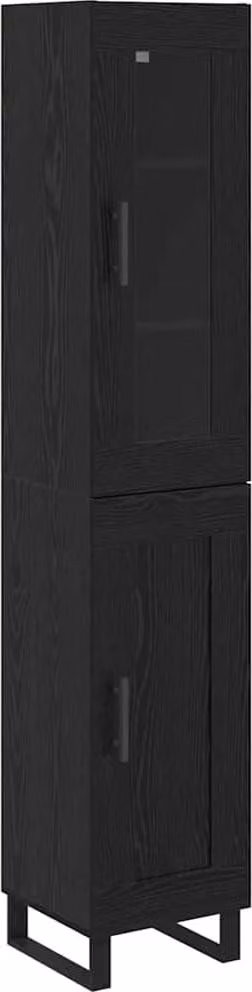 Credenza Rovere Nero 34,5 x 34 x 180 cm Legno multistrato