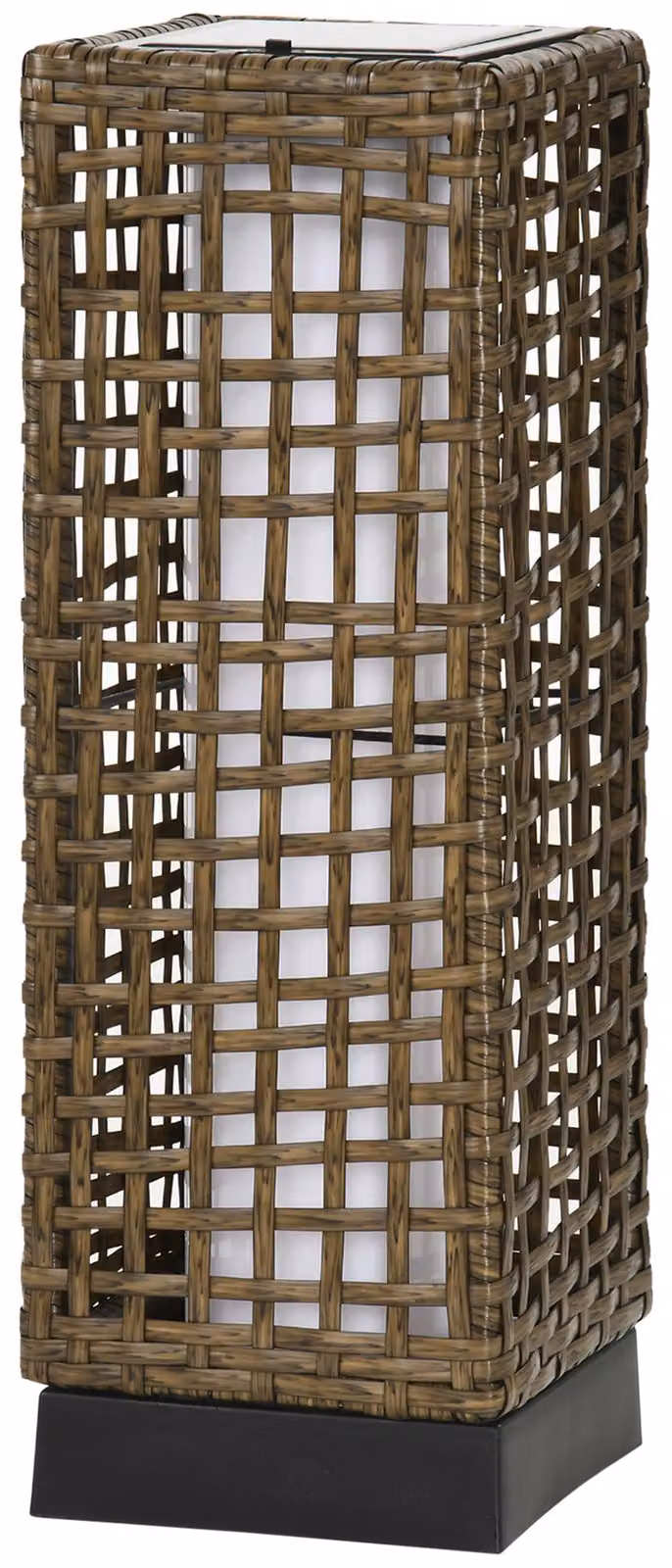 Lampada solare Outsunny in rattan, lampada da esterno impermeabile con sensore di luce