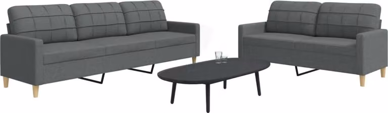 Maison Exclusive - Set divano a 2 posti in tessuto grigio scuro