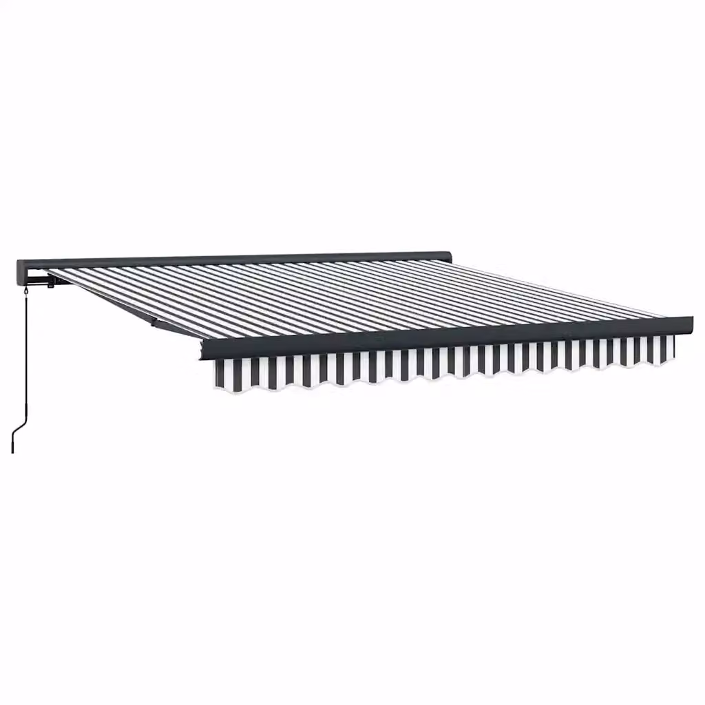 vidaXL Tenda da Sole a Parete con Bracci Pieghevoli in Alluminio e Poliestere, Antracite e Bianca, L: 3 m, P: 2,5 m – 2