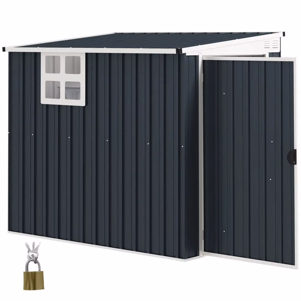 Casetta da Giardino XYLO in Acciaio Zincato Grigio Antracite L/P/H: 1.2 x 1.9 x 2.47 m – 2