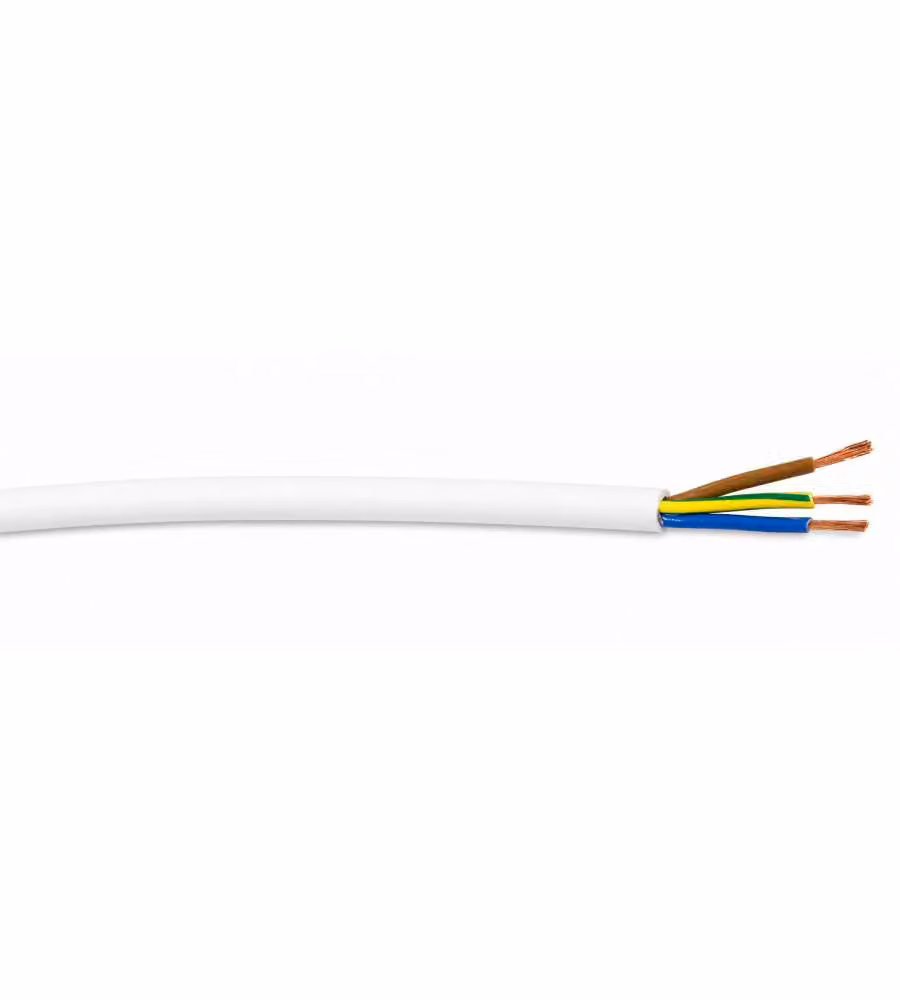 H05VV-F Cavo elettrico multipolare 3G1,5 mmq Bianco flessibile 300/500V