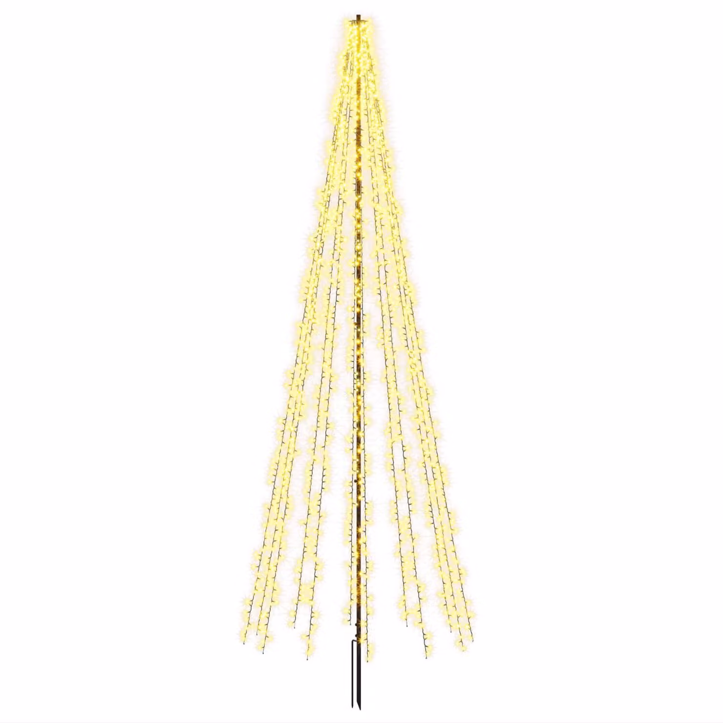 Albero di Natale a LED, altezza 385 cm, 2460 LED, luce bianca calda, struttura in acciaio, colore nero