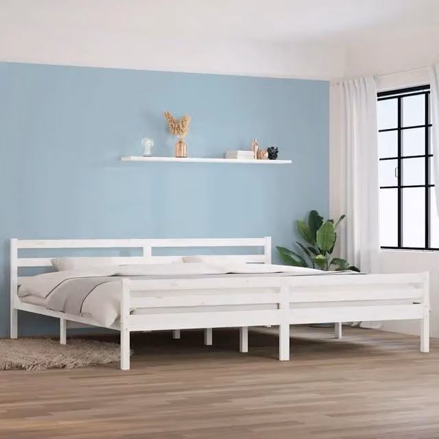 Giroletto vidaXL in legno massello di pino bianco con doghe fisse L/P: 200 x 200 cm