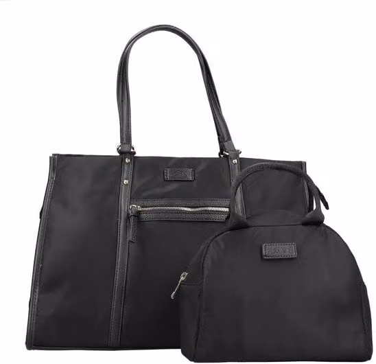 Borsa da spesa in tessuto per donna H1542, nera