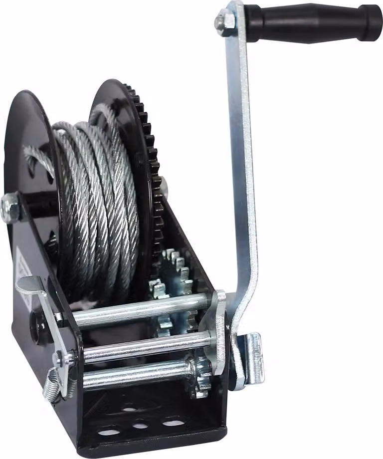 Argano manuale a fune Wiltec fino a 1500 kg rapporto di trasmissione 4:1 8:1 280x240x180 mm, argano con cavo da 10 m, argano manuale a fune, argano manuale a fune efficiente, argano forestale a fune