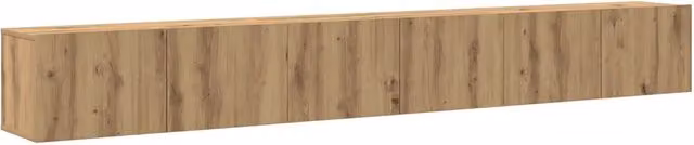 Set Mobile TV 3 pz | Armadietto TV | Mobile Porta TV Montato a Parete Rovere in Truciolato