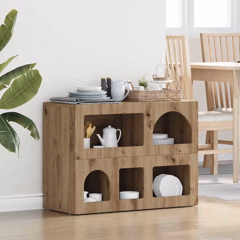 Credenza moderna vidaXL ELST in rovere marrone L: 80.5 cm, P: 35 cm, H: 59 cm