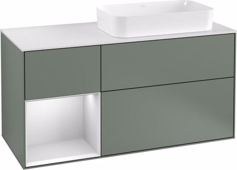 V&B mobile da parete Finion 120cm, Pl w m, Rg l w m Lac, Oli. m Lac