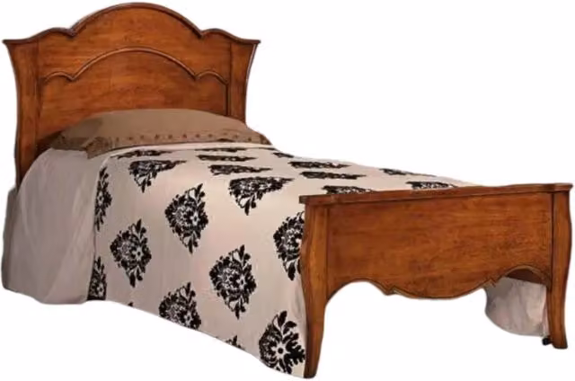 Letto singolo in legno di pioppo Mobili 2G colore noce L/P/H: 122 x 211 x 113 cm – 1