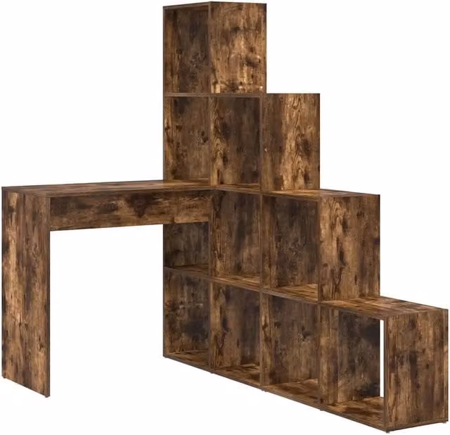 Scrivania | Tavolo da Ufficio ad angolo Rovere fum¨¦ 101,5 x 149,5 x 149,5 cm