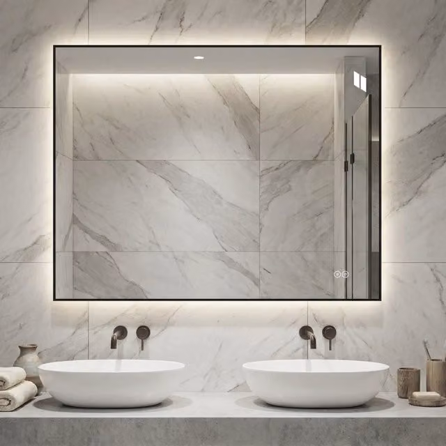 Specchio bagno LED ULEVR 70x90 cm retroilluminato, antiappannamento, 3 colori di luce e dimmer regolabile